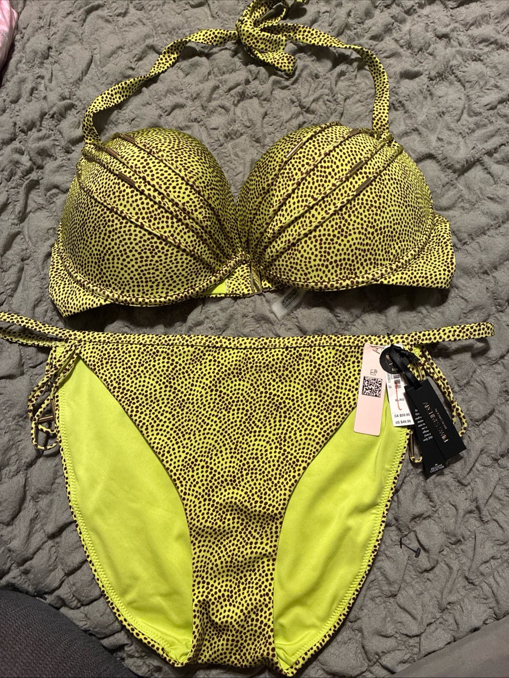 Victoria secret ladies archive bikini set top Sz 34DD/bottom XL push up